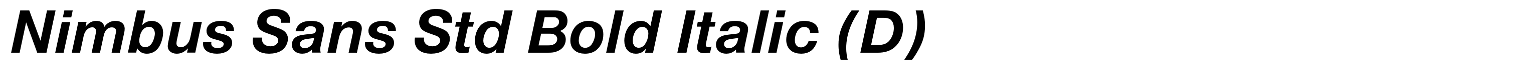 Nimbus Sans Std Bold Italic (D)